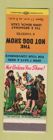 Matchbook Cover - Hot Dog Show Long Beach CA hillbilly
