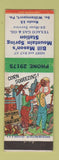 Matchbook Cover - Bill Mason's Texaco oil gas South Williamsport PA hillbilly