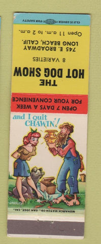 Matchbook Cover - Hot Dog Show Long Beach CA hillbilly