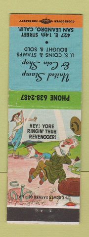 Matchbook Cover - United Stamp and Coin San Leandro CA WEAR hillbilly