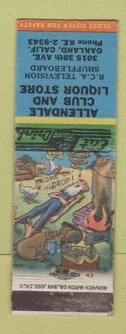 Matchbook Cover - Allendale Club Liquor Store Oakland CA hillbilly