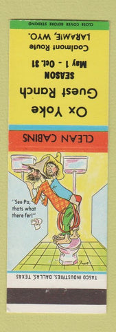 Matchbook Cover - Ox Yoke Guest Ranch Laramie WY hillbilly