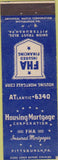 Matchbook Cover - Housing Mortgage Corp Pittsburg PA