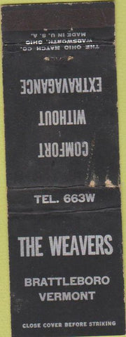 Matchbook Cover - The Weavers hotel ? Brattleboro Vermont