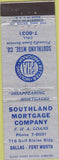 Matchbook Cover - Southland Mortgage Co Dallas Fort Worth TX