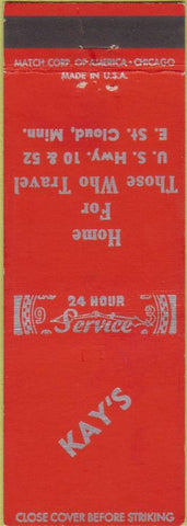 Matchbook Cover - Kay's Motel E. St Cloud MN