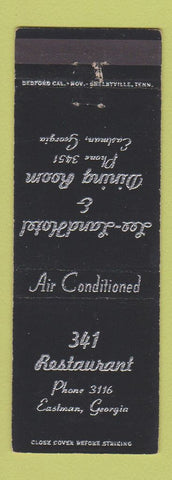 Matchbook Cover - 341 Restaurant Eastman GA