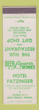 Matchbook Cover - Hotel Fatzinger New Tripoli PA