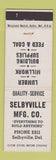 Matchbook Cover - Shelbyville Manufacturing DE lumber feed coal