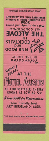 Matchbook Cover - Hotel Austin MN The Alcove