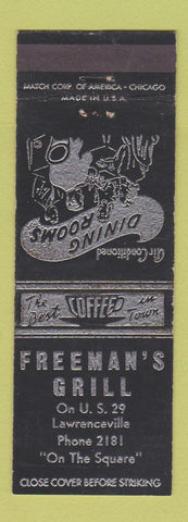 Matchbook Cover - Freeman's Grill Lawrenceville GA