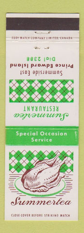 Matchbook Cover - Summerlea Restaurant Summerside East PEI PE