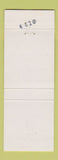 Matchbook Cover - Summerlea Restaurant Summerside East PEI PE