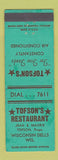 Matchbook Cover - Tofson's Restaurant Wisconsin Dells WI WEAR