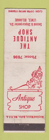 Matchbook Cover - Antique Shop Lewis DE WEAR