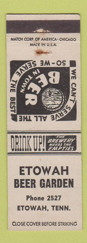 Matchbook Cover - Etowah Beer Garden TN