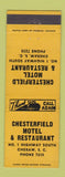 Matchbook Cover - Chesterfield Motel Restaurant Cheraw SC