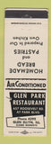 Matchbook Cover - Glen Park Restaurant Glen Ellyn IL