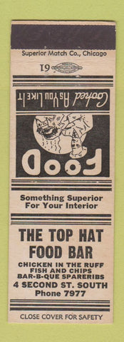 Matchbook Cover - Top Hat Food Bar Great Falls MT