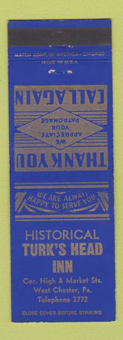 Matchbook Cover - Turk's Head Inn West Chester PA