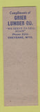 Matchbook Cover - CA Rentz Plastering Cheyenne WY Grier Lumber