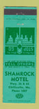 Matchbook Cover - Shamrock Motel Chillicothe MO