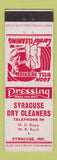 Matchbook Cover - Syracuse Dry Cleaners IN