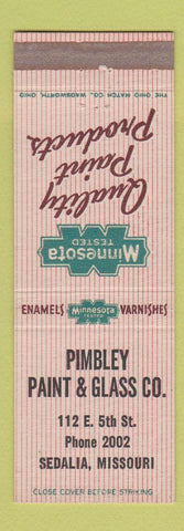 Matchbook Cover - Minnesota Paints Pimbley Paint Glass Sedalia MO