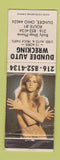 Matchbook Cover - Dundee Auto Wrecking OH pinup WORN