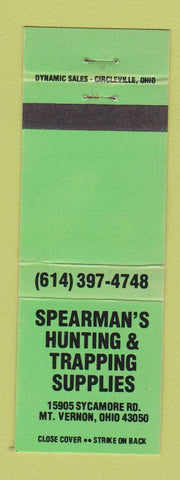 Matchbook Cover - Spearman's Hunting Trapping Supply Mount Vernon OH