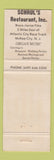 Matchbook Cover - Schrul's Restaurant McKee City NJ