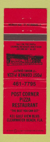 Matchbook Cover - Post Corner Pizza Restaurant Clearwater Beach FL