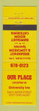 Matchbook Cover - Our Place University Inn Kent OH