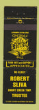 Matchbook Cover - Robert Sliva Short Creek Township Trustee Election OH