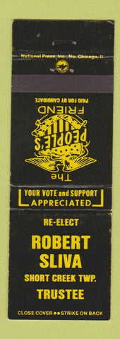 Matchbook Cover - Robert Sliva Short Creek Township Trustee Election OH