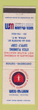 Matchbook Cover - Weil McLAin Heating Utica NY