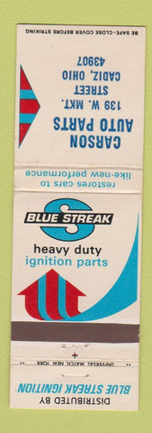 Matchbook Cover - Blue Streak Ignition Parts Cadiz OH WEAR