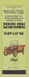 Matchbook Cover - Famous Recipe Fried Chicken Canton OH