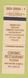 Matchbook Cover - Goronel Restaurant Pizza QC