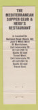 Matchbook Cover - Mediterranean Supper Club Heidi's Restaurant Morristown OH