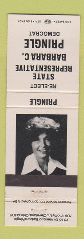 Matchbook Cover - State Rep Barbara Pringle Election Cleveland OH Ohio