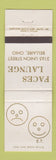 Matchbook Cover - Faces Launge Bellaire OH WEAR