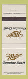 Matchbook Cover - Miller Genuine Draft Beer