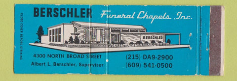 Matchbook Cover - Berschler Funeral Home Philadelphia? WEAR