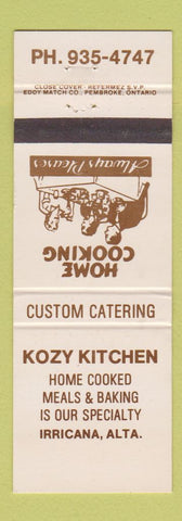 Matchbook Cover - Kozy Kitchen Restaurant Irricana AB