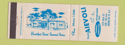 Matchbook Cover - Ralph Aievoli Funeral Home Brooklyn NY