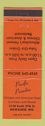 Matchbook Cover - Pacific Paradise Restaurant Milwaukee WI