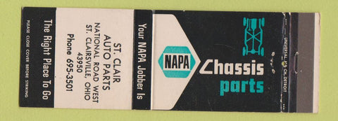 Matchbook Cover - St Clair Auto Parts NAPA St Clairsville OH