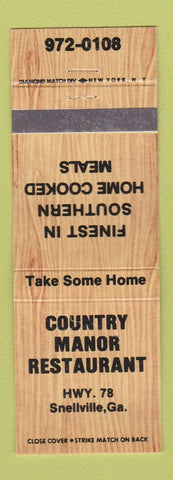 Matchbook Cover - Country Manor Restaurant Snellville GA WEAR