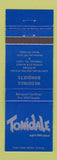 Matchbook Cover - Tonidale Oakdale PA restaurant motel